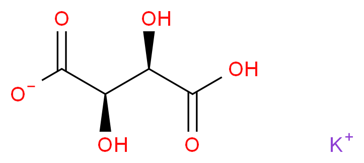 potassium (2R,3R)-3-carboxy-2,3-dihydroxypropanoate_分子结构_CAS_868-14-4
