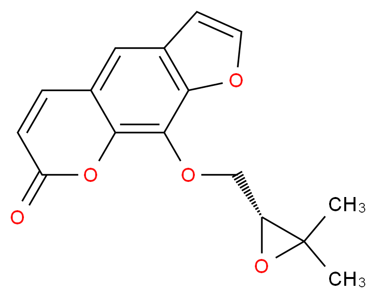 9-{[(2R)-3,3-dimethyloxiran-2-yl]methoxy}-7H-furo[3,2-g]chromen-7-one_分子结构_CAS_2880-49-1