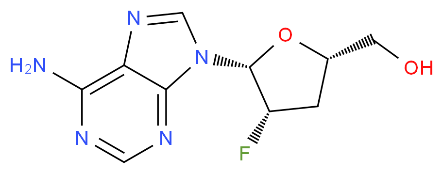 [(2S,4S,5R)-5-(6-amino-9H-purin-9-yl)-4-fluorooxolan-2-yl]methanol_分子结构_CAS_110143-10-7