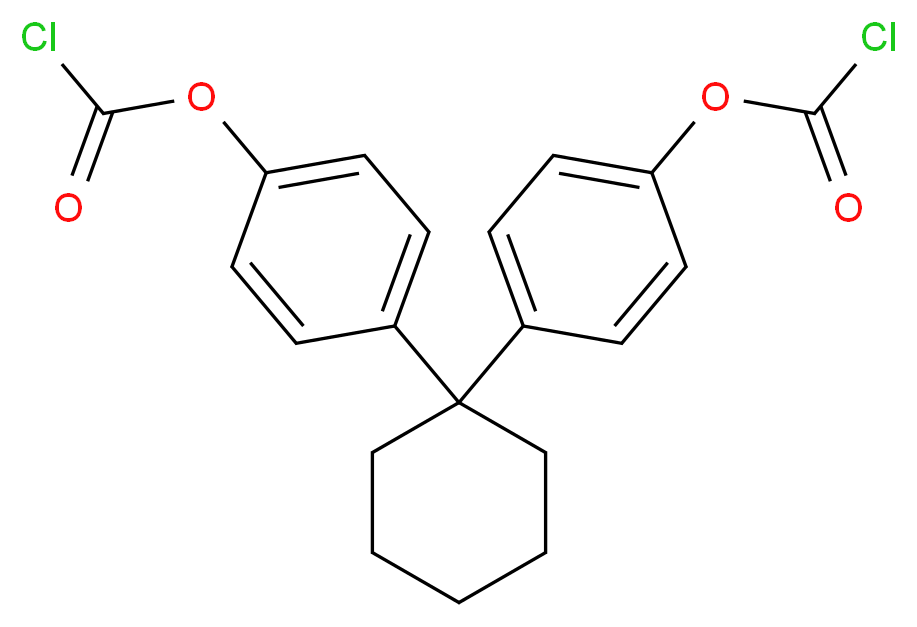 双酚 Z 双氯甲酸酯_分子结构_CAS_91174-67-3)