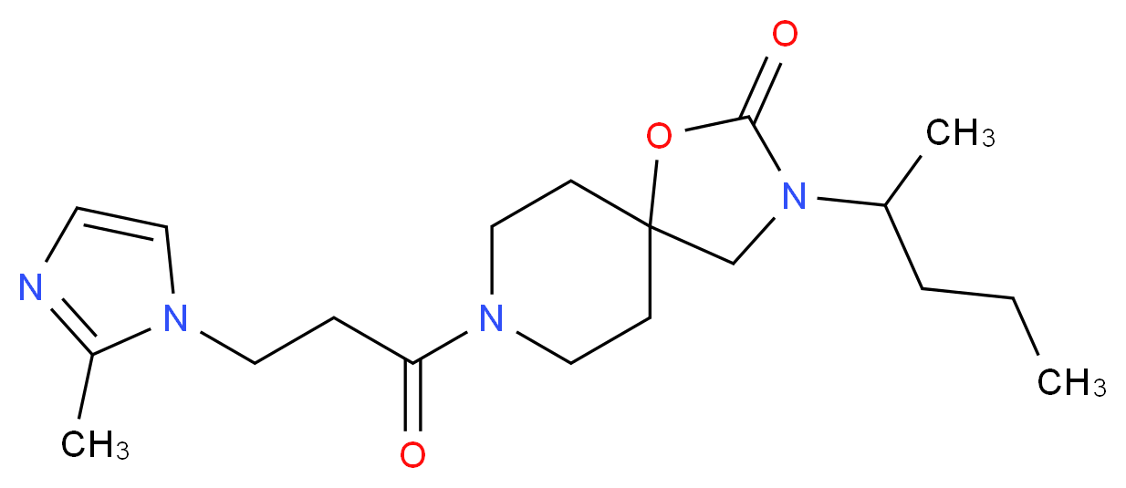 3-(1-methylbutyl)-8-[3-(2-methyl-1H-imidazol-1-yl)propanoyl]-1-oxa-3,8-diazaspiro[4.5]decan-2-one_分子结构_CAS_)