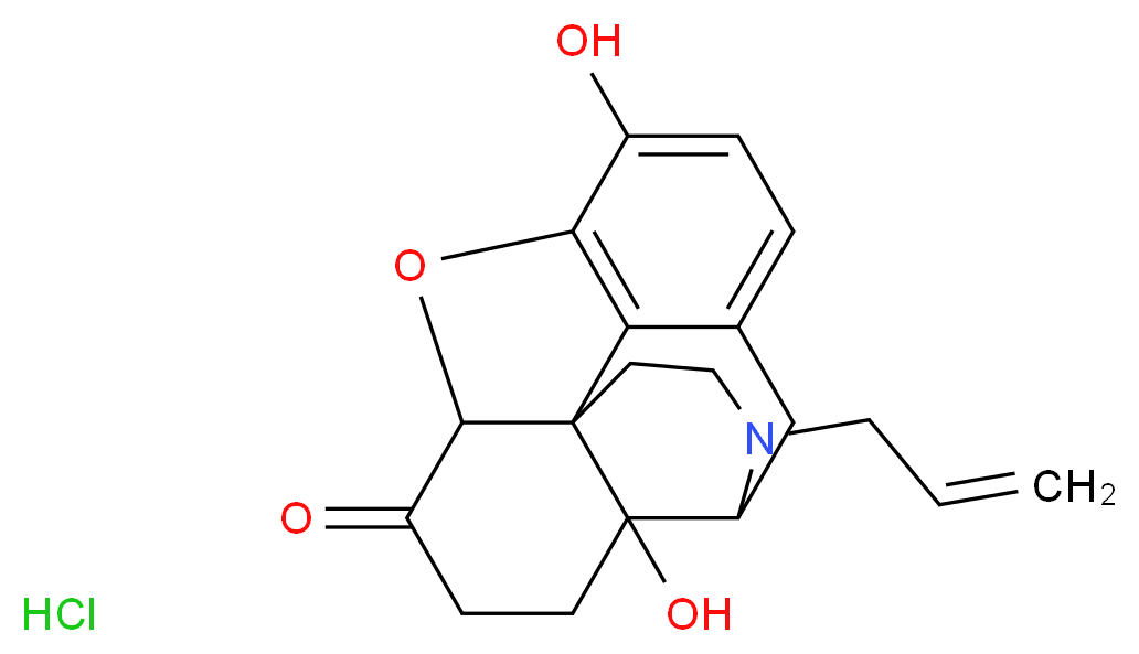 10,17-dihydroxy-4-(prop-2-en-1-yl)-12-oxa-4-azapentacyclo[9.6.1.0^{1,13}.0^{5,17}.0^{7,18}]octadeca-7,9,11(18)-trien-14-one hydrochloride_分子结构_CAS_357-08-4