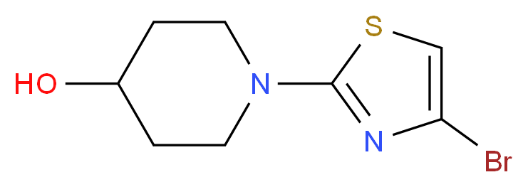 4-BROMO-2-(4-HYDROXYPIPERIDINO)THIAZOLE_分子结构_CAS_1017781-58-6)