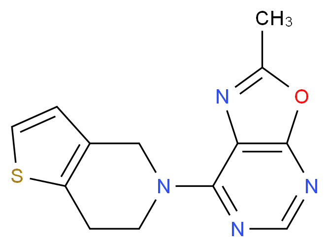 7-(6,7-dihydrothieno[3,2-c]pyridin-5(4H)-yl)-2-methyl[1,3]oxazolo[5,4-d]pyrimidine_分子结构_CAS_)