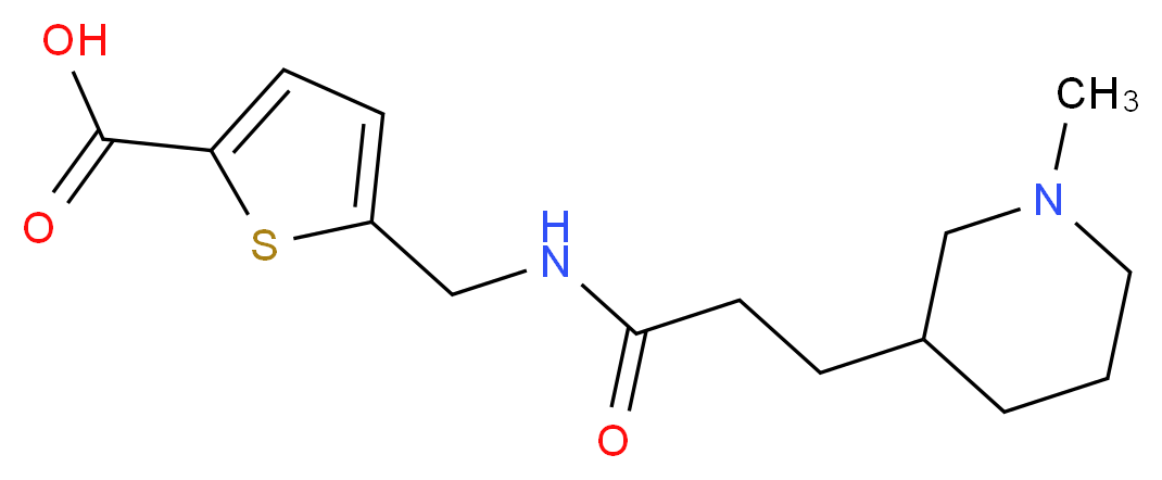 5-({[3-(1-methyl-3-piperidinyl)propanoyl]amino}methyl)-2-thiophenecarboxylic acid_分子结构_CAS_)