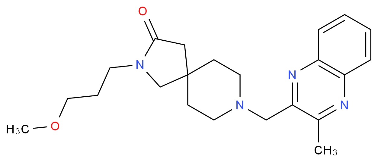 2-(3-methoxypropyl)-8-[(3-methylquinoxalin-2-yl)methyl]-2,8-diazaspiro[4.5]decan-3-one_分子结构_CAS_)