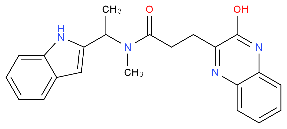 3-(3-hydroxy-2-quinoxalinyl)-N-[1-(1H-indol-2-yl)ethyl]-N-methylpropanamide_分子结构_CAS_)