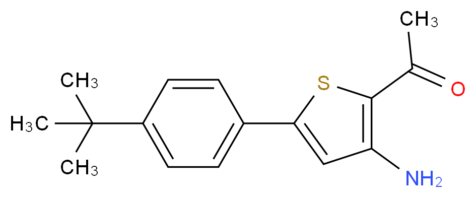 2-Acetyl-3-amino-5-(4-tert-butylphenyl)thiophene 97%_分子结构_CAS_)