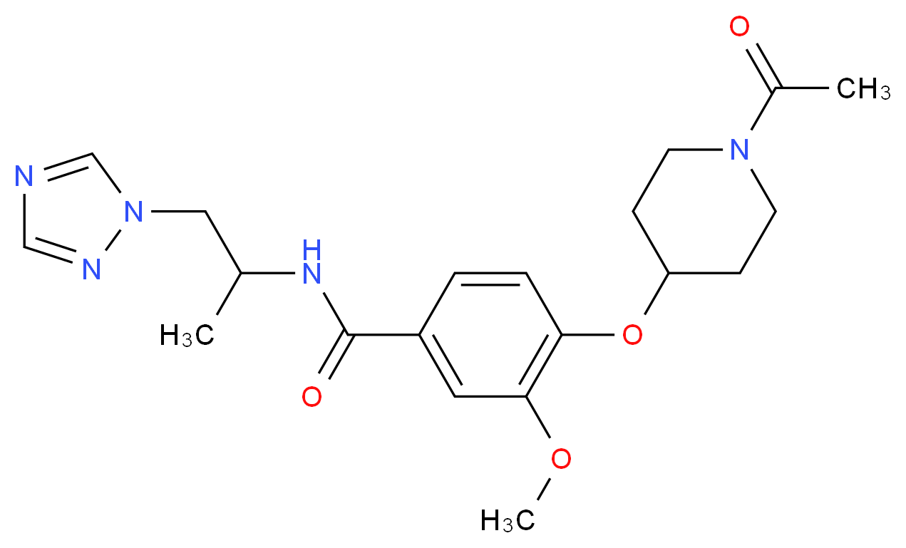 4-[(1-acetylpiperidin-4-yl)oxy]-3-methoxy-N-[1-methyl-2-(1H-1,2,4-triazol-1-yl)ethyl]benzamide_分子结构_CAS_)