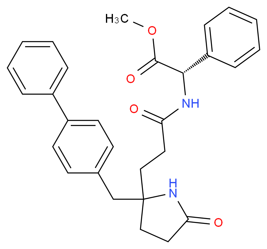 methyl (2S)-({3-[2-(4-biphenylylmethyl)-5-oxo-2-pyrrolidinyl]propanoyl}amino)(phenyl)acetate_分子结构_CAS_)