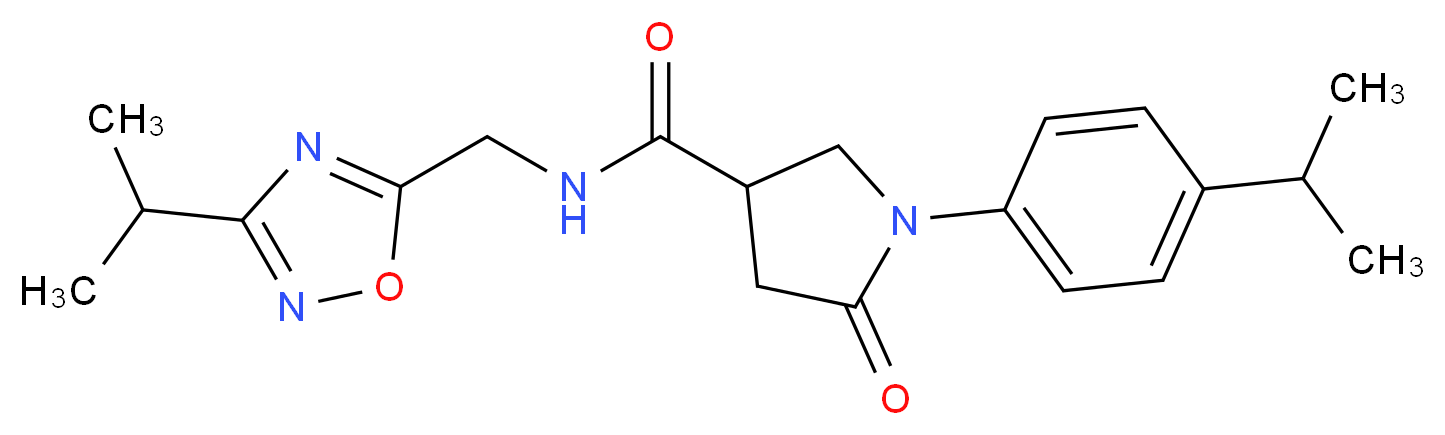N-[(3-isopropyl-1,2,4-oxadiazol-5-yl)methyl]-1-(4-isopropylphenyl)-5-oxo-3-pyrrolidinecarboxamide_分子结构_CAS_)