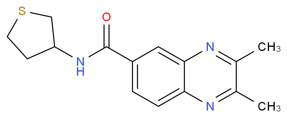 2,3-dimethyl-N-(tetrahydro-3-thienyl)-6-quinoxalinecarboxamide_分子结构_CAS_)