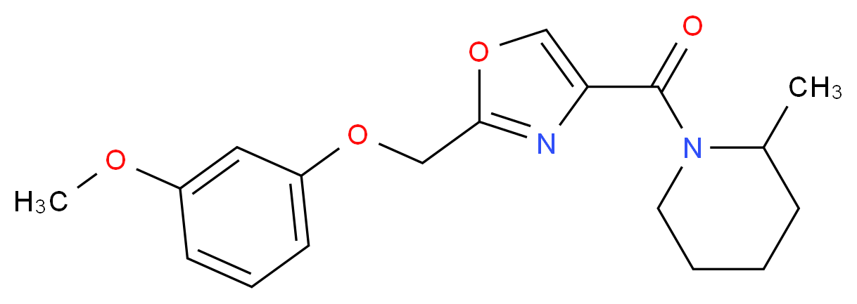 1-({2-[(3-methoxyphenoxy)methyl]-1,3-oxazol-4-yl}carbonyl)-2-methylpiperidine_分子结构_CAS_)