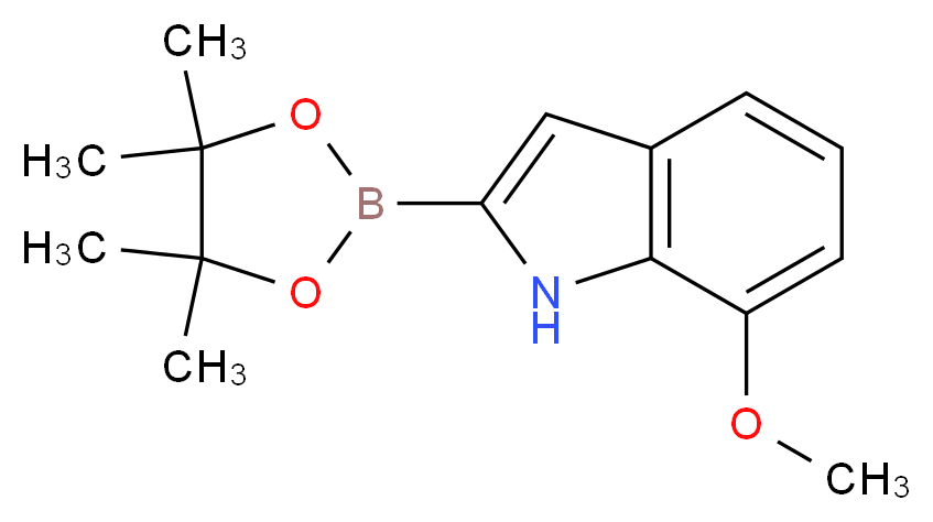 7-methoxy-2-(tetramethyl-1,3,2-dioxaborolan-2-yl)-1H-indole_分子结构_CAS_1072812-69-1