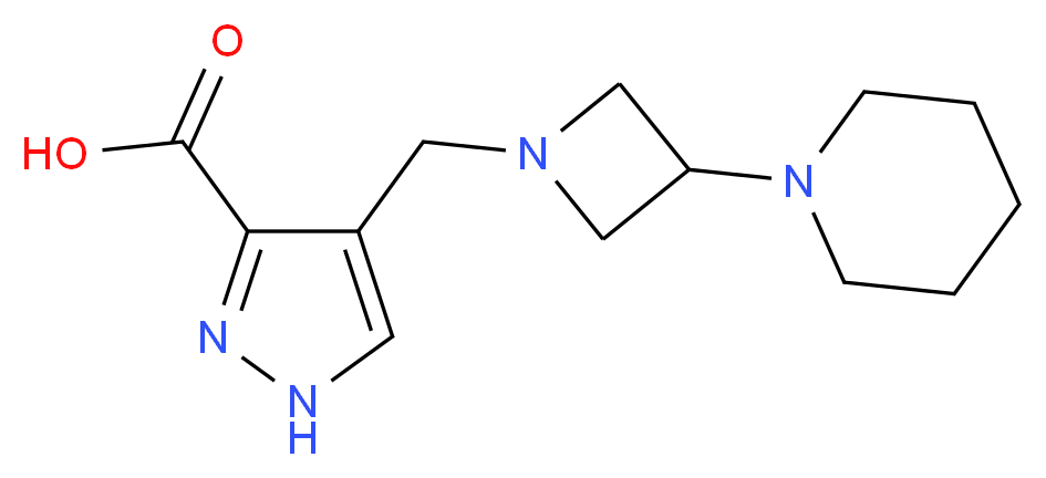 4-[(3-piperidin-1-ylazetidin-1-yl)methyl]-1H-pyrazole-3-carboxylic acid_分子结构_CAS_)