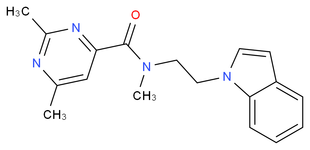 N-[2-(1H-indol-1-yl)ethyl]-N,2,6-trimethylpyrimidine-4-carboxamide_分子结构_CAS_)