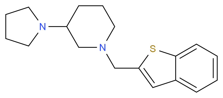 1-(1-benzothien-2-ylmethyl)-3-(1-pyrrolidinyl)piperidine_分子结构_CAS_)
