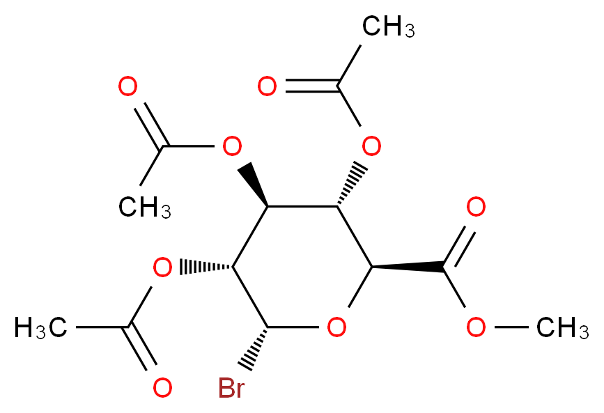 methyl (2S,3S,4S,5R,6R)-3,4,5-tris(acetyloxy)-6-bromooxane-2-carboxylate_分子结构_CAS_21085-72-3