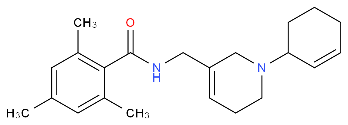 N-[(1-cyclohex-2-en-1-yl-1,2,5,6-tetrahydropyridin-3-yl)methyl]-2,4,6-trimethylbenzamide_分子结构_CAS_)