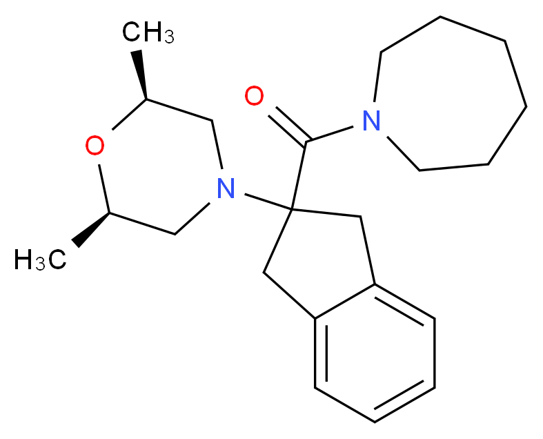 1-({2-[(2R*,6S*)-2,6-dimethyl-4-morpholinyl]-2,3-dihydro-1H-inden-2-yl}carbonyl)azepane_分子结构_CAS_)
