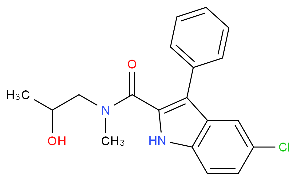 5-chloro-N-(2-hydroxypropyl)-N-methyl-3-phenyl-1H-indole-2-carboxamide_分子结构_CAS_)
