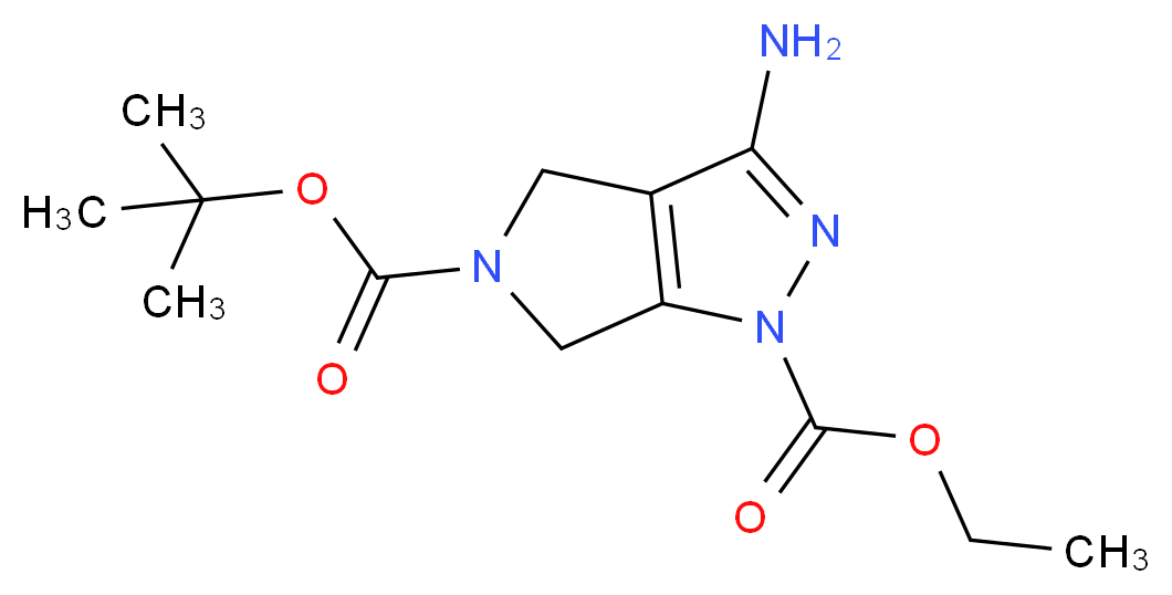 5-Boc-3-amino-4,6-dihydropyrrolo[3,4-c]-pyrazole-1-carboxylic acid ethyl ester_分子结构_CAS_398495-65-3)