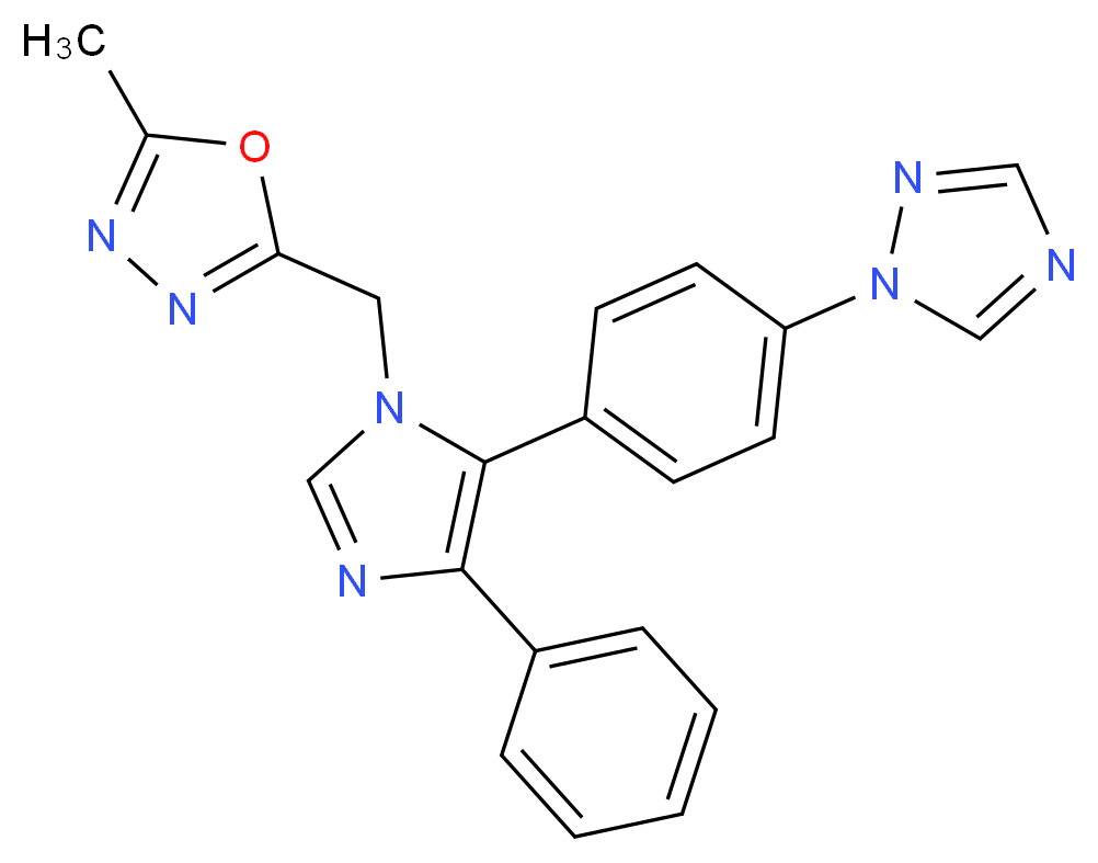2-methyl-5-({4-phenyl-5-[4-(1H-1,2,4-triazol-1-yl)phenyl]-1H-imidazol-1-yl}methyl)-1,3,4-oxadiazole_分子结构_CAS_)