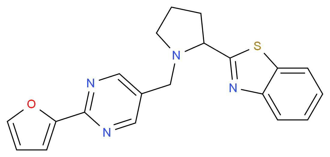 2-(1-{[2-(2-furyl)-5-pyrimidinyl]methyl}-2-pyrrolidinyl)-1,3-benzothiazole_分子结构_CAS_)