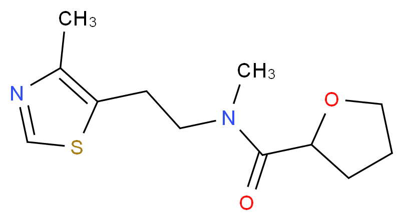N-methyl-N-[2-(4-methyl-1,3-thiazol-5-yl)ethyl]tetrahydrofuran-2-carboxamide_分子结构_CAS_)