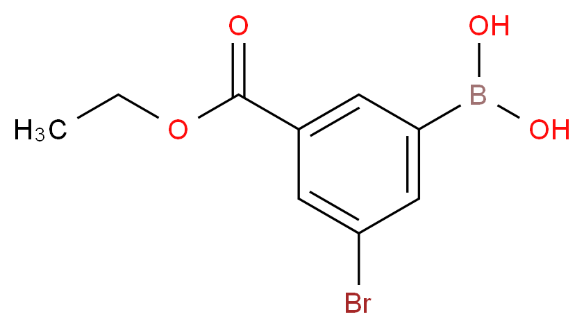 3-Bromo-5-(ethoxycarbonyl)benzeneboronic acid 97%_分子结构_CAS_913835-88-8)