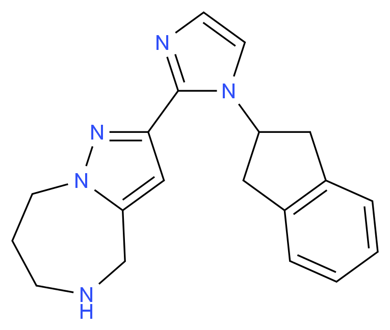 2-[1-(2,3-dihydro-1H-inden-2-yl)-1H-imidazol-2-yl]-5,6,7,8-tetrahydro-4H-pyrazolo[1,5-a][1,4]diazepine_分子结构_CAS_)
