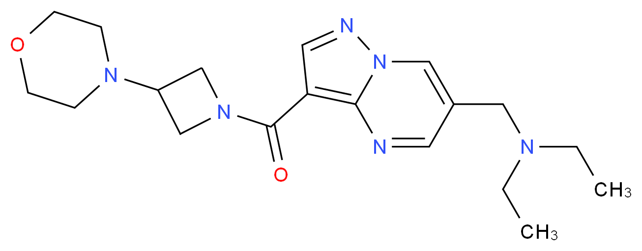 N-ethyl-N-({3-[(3-morpholin-4-ylazetidin-1-yl)carbonyl]pyrazolo[1,5-a]pyrimidin-6-yl}methyl)ethanamine_分子结构_CAS_)