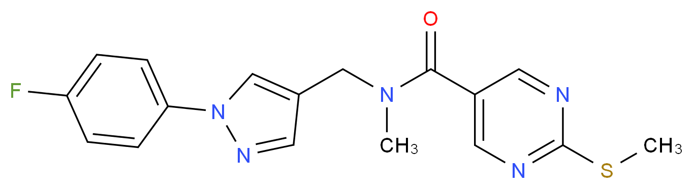 N-{[1-(4-fluorophenyl)-1H-pyrazol-4-yl]methyl}-N-methyl-2-(methylthio)-5-pyrimidinecarboxamide_分子结构_CAS_)