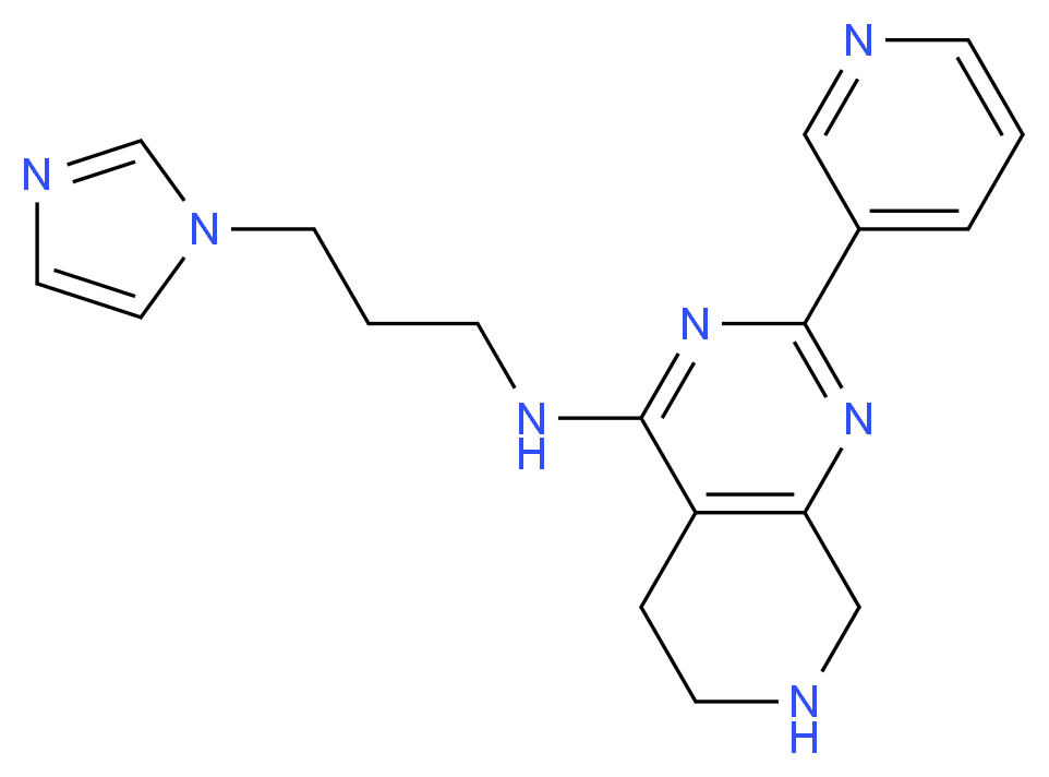 N-[3-(1H-imidazol-1-yl)propyl]-2-pyridin-3-yl-5,6,7,8-tetrahydropyrido[3,4-d]pyrimidin-4-amine_分子结构_CAS_)