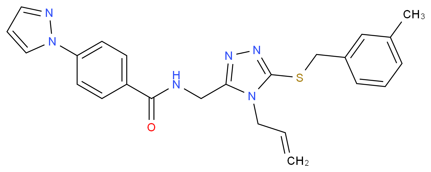 N-({4-allyl-5-[(3-methylbenzyl)thio]-4H-1,2,4-triazol-3-yl}methyl)-4-(1H-pyrazol-1-yl)benzamide_分子结构_CAS_)