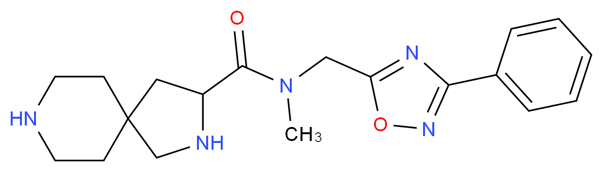 N-methyl-N-[(3-phenyl-1,2,4-oxadiazol-5-yl)methyl]-2,8-diazaspiro[4.5]decane-3-carboxamide_分子结构_CAS_)
