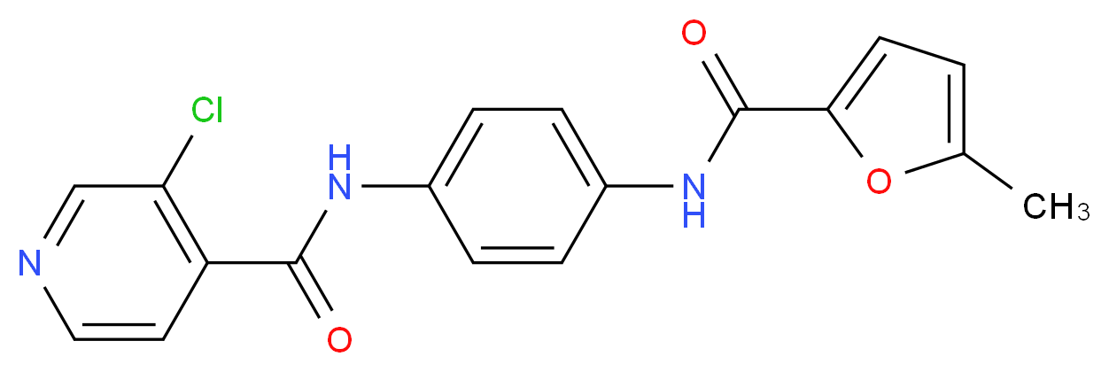 3-chloro-N-{4-[(5-methyl-2-furoyl)amino]phenyl}isonicotinamide_分子结构_CAS_)