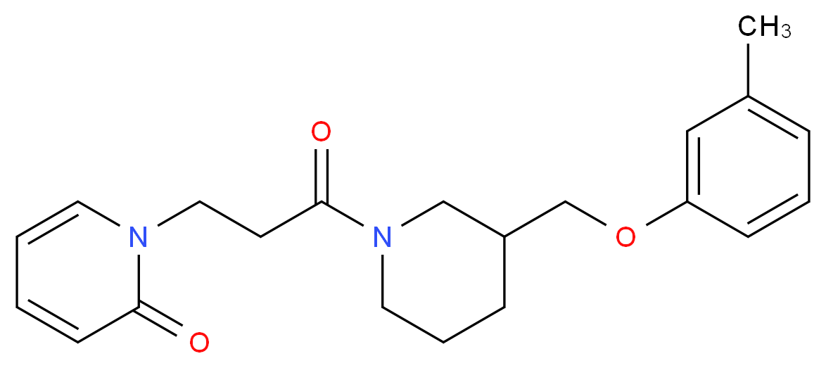1-(3-{3-[(3-methylphenoxy)methyl]-1-piperidinyl}-3-oxopropyl)-2(1H)-pyridinone_分子结构_CAS_)