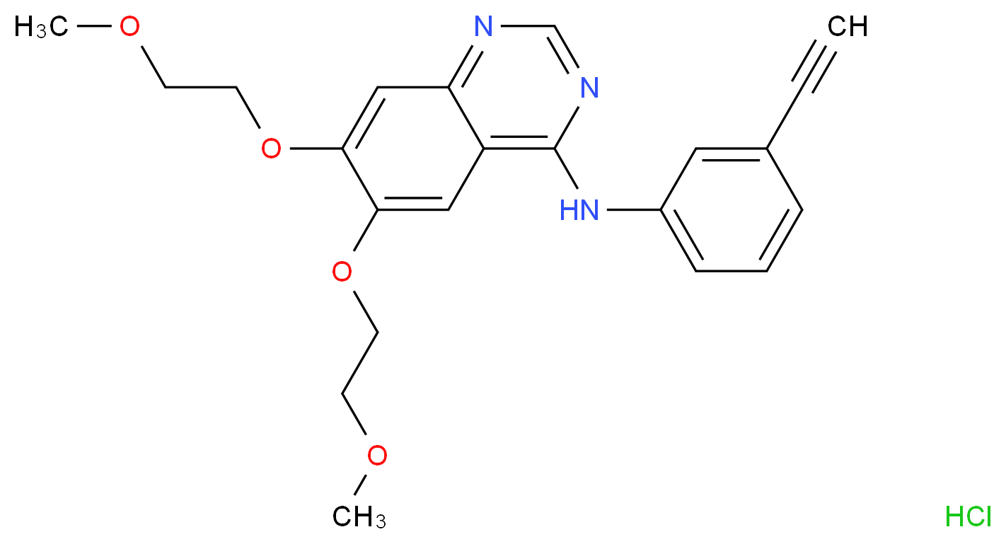 N-(3-Ethynylphenyl)-6,7-bis(2-methoxyethoxy)-quinazolin-4-amine hydrochloride_分子结构_CAS_183319-69-9)