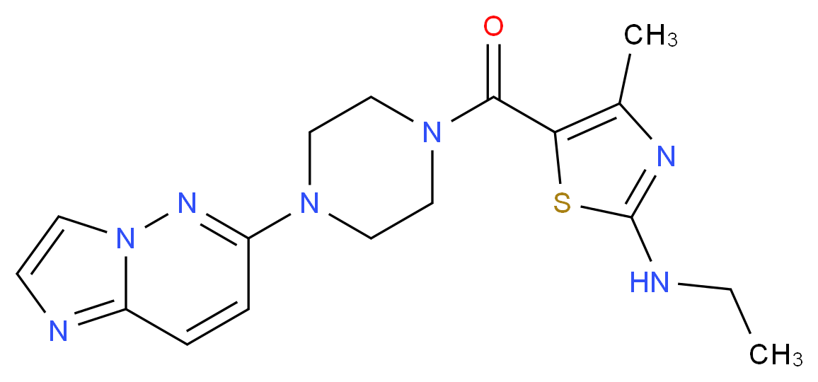 N-ethyl-5-[(4-imidazo[1,2-b]pyridazin-6-ylpiperazin-1-yl)carbonyl]-4-methyl-1,3-thiazol-2-amine_分子结构_CAS_)