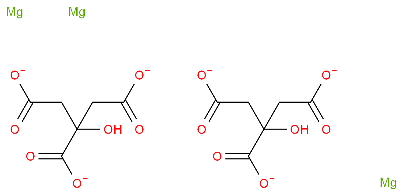 bis(2-hydroxypropane-1,2,3-tricarboxylate) trimagnesium_分子结构_CAS_3344-18-1