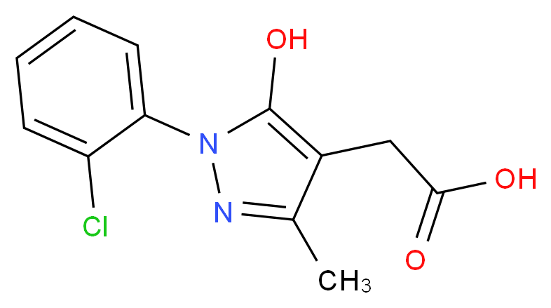 [1-(2-Chloro-phenyl)-5-hydroxy-3-methyl-1H-pyrazol-4-yl]-acetic acid_分子结构_CAS_)