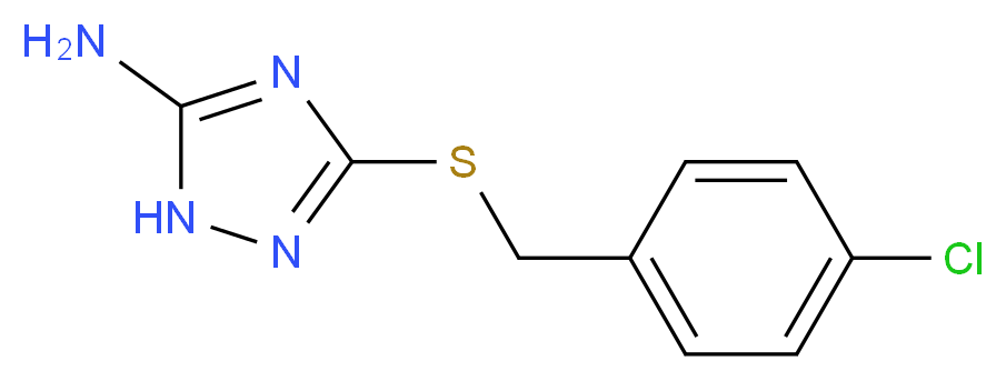 3-{[(4-chlorophenyl)methyl]sulfanyl}-1H-1,2,4-triazol-5-amine_分子结构_CAS_41266-78-8