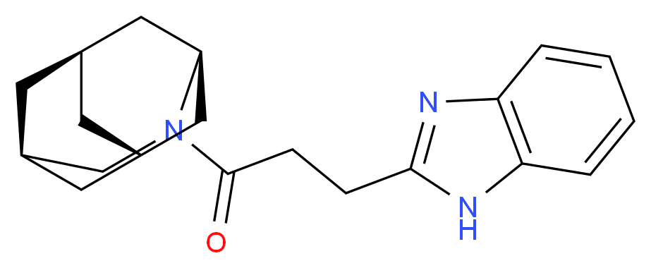 (1R*,3s,6r,8S*)-4-[3-(1H-benzimidazol-2-yl)propanoyl]-4-azatricyclo[4.3.1.1~3,8~]undecane_分子结构_CAS_)