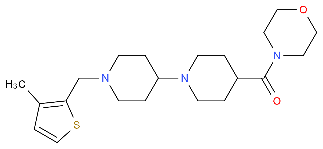 1'-[(3-methyl-2-thienyl)methyl]-4-(4-morpholinylcarbonyl)-1,4'-bipiperidine_分子结构_CAS_)