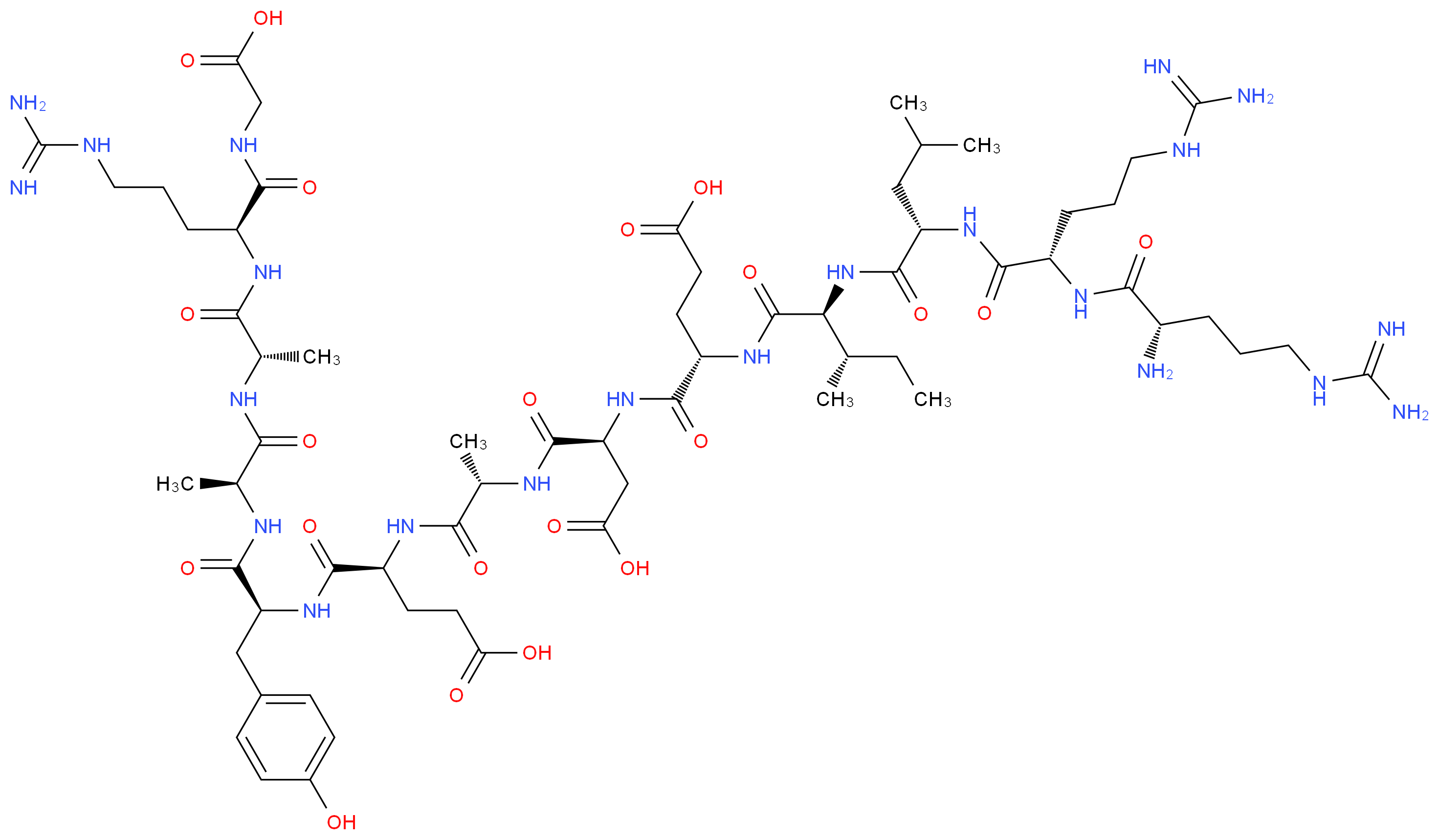 (4S)-4-[(2S)-2-[(2S)-2-[(2S)-2-[(2S,3S)-2-[(2S)-2-[(2S)-2-[(2S)-2-amino-5-carbamimidamidopentanamido]-5-carbamimidamidopentanamido]-4-methylpentanamido]-3-methylpentanamido]-4-carboxybutanamido]-3-carboxypropanamido]propanamido]-4-{[(1S)-1-{[(1S)-1-{[(1S)-1-{[(1S)-4-carbamimidamido-1-[(carboxymethyl)carbamoyl]butyl]carbamoyl}ethyl]carbamoyl}ethyl]carbamoyl}-2-(4-hydroxyphenyl)ethyl]carbamoyl}butanoic acid_分子结构_CAS_81156-93-6