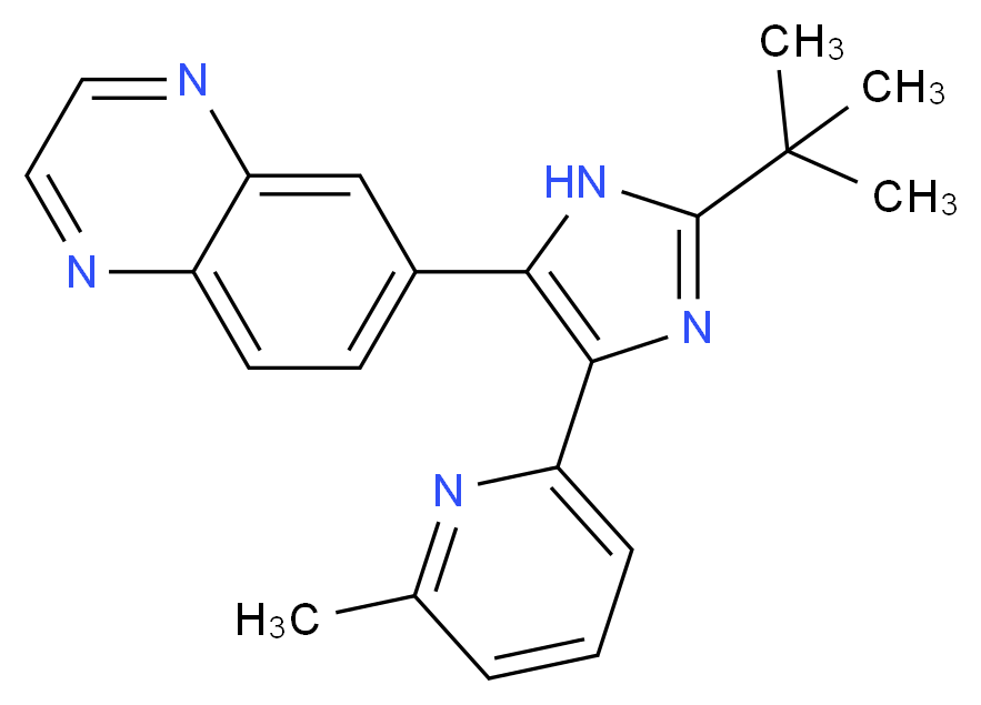 6-[2-tert-butyl-5-(6-methylpyridin-2-yl)-1H-imidazol-4-yl]quinoxaline_分子结构_CAS_356559-20-1