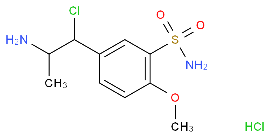 5-(2-amino-1-chloropropyl)-2-methoxybenzene-1-sulfonamide hydrochloride_分子结构_CAS_86244-33-9
