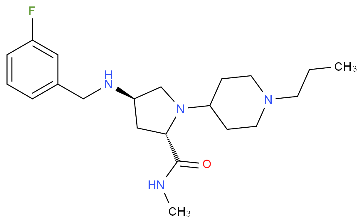 (4R)-4-[(3-fluorobenzyl)amino]-N-methyl-1-(1-propyl-4-piperidinyl)-L-prolinamide_分子结构_CAS_)