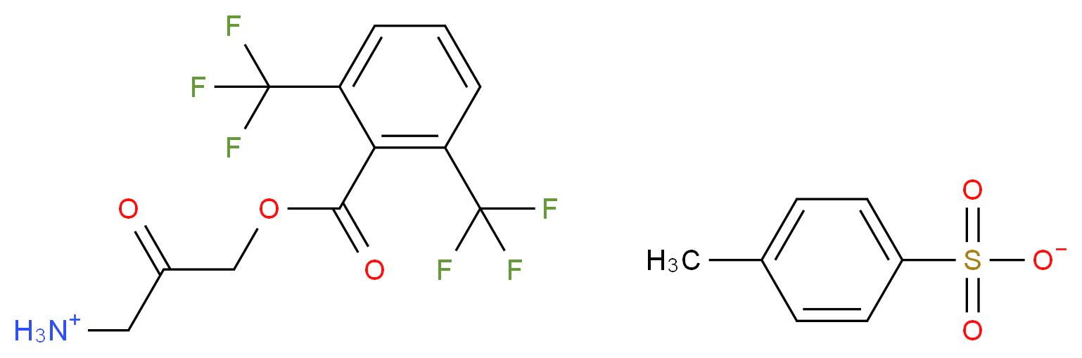 3-azaniumyl-2-oxopropyl 2,6-bis(trifluoromethyl)benzoate 4-methylbenzene-1-sulfonate_分子结构_CAS_1144516-95-9